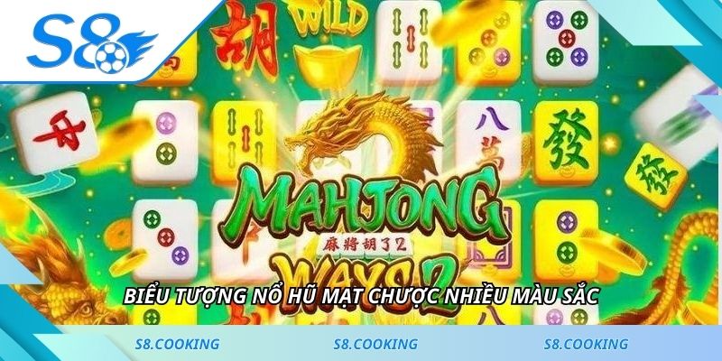 Biểu tượng nổ hũ mạt chược nhiều màu sắc