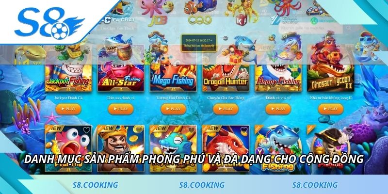 Danh mục sản phẩm phong phú và đa dạng cho cộng đồng