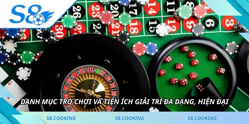 Danh mục trò chơi và tiện ích giải trí đa dạng, hiện đại